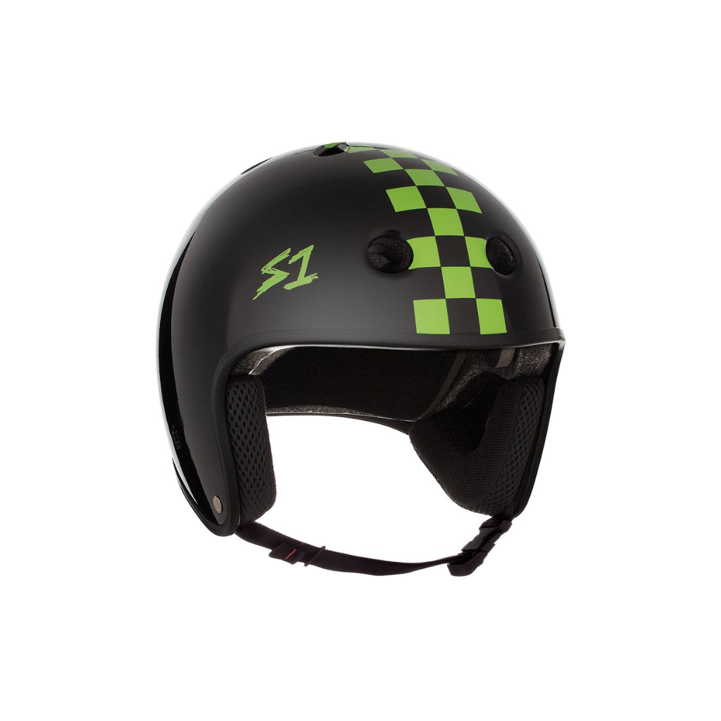 Black Gloss w/ Bright Green Checkers