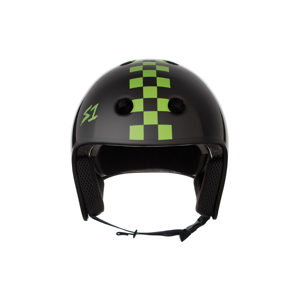 Black Gloss w/ Bright Green Checkers